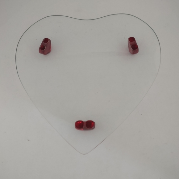 Heart Shaped Glass 12" Charcuterie Tray / Serving Platter / Dish  w Footed Heart - Picture 2 of 5